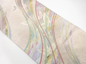 アンティーク　流水に蝶模様織り出し袋帯（材料）